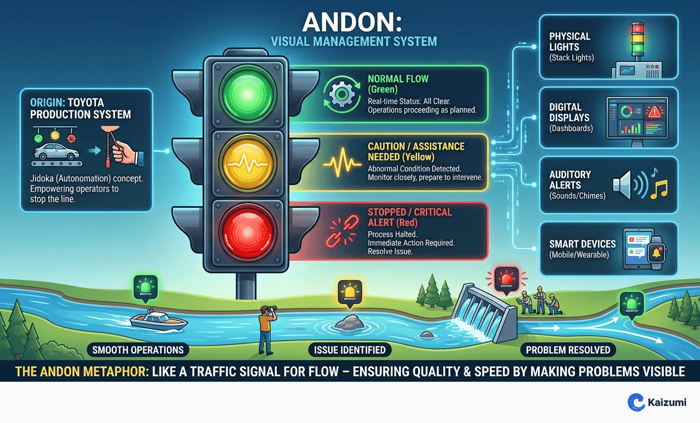 Illustration explaining Andon