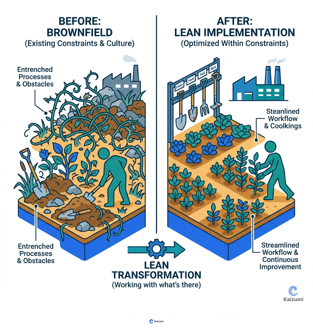 Illustration explaining Brownfield