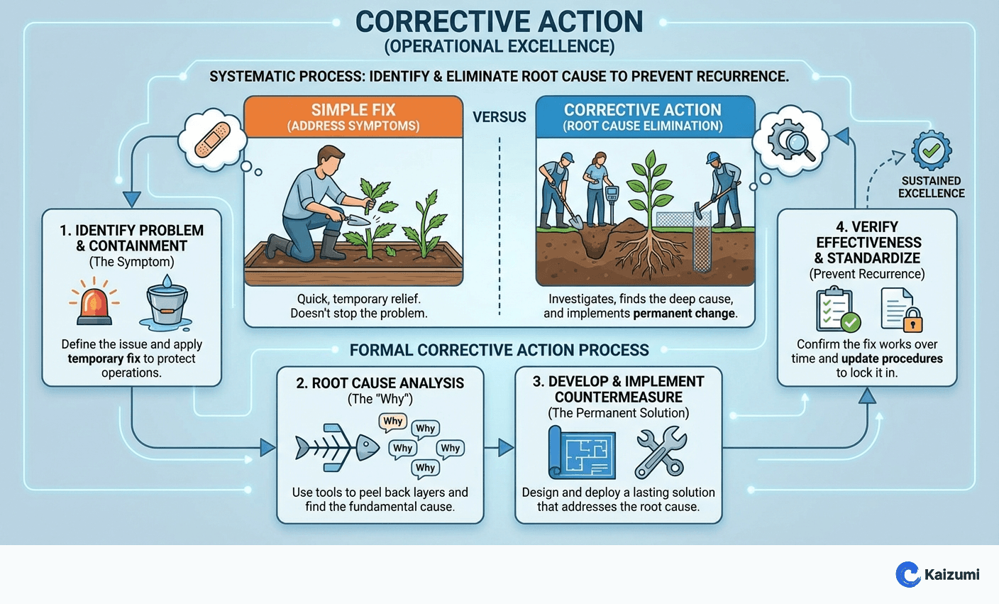 Illustration explaining Corrective Action