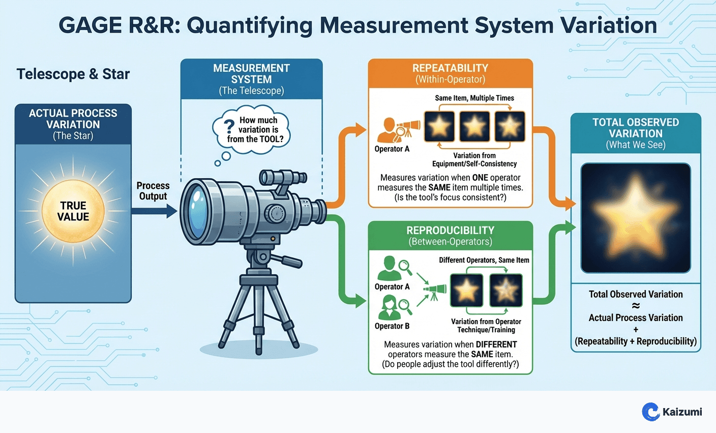 Illustration explaining Gage R&R