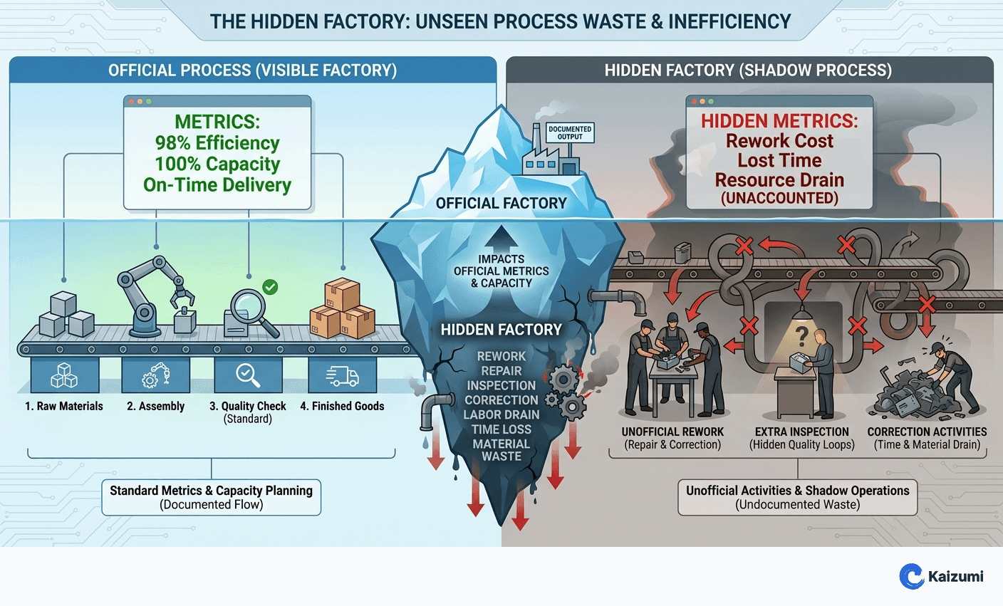 Illustration explaining Hidden Factory