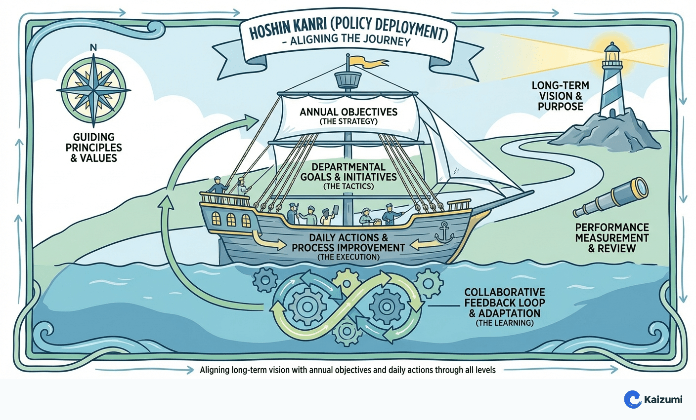Illustration explaining Hoshin Kanri