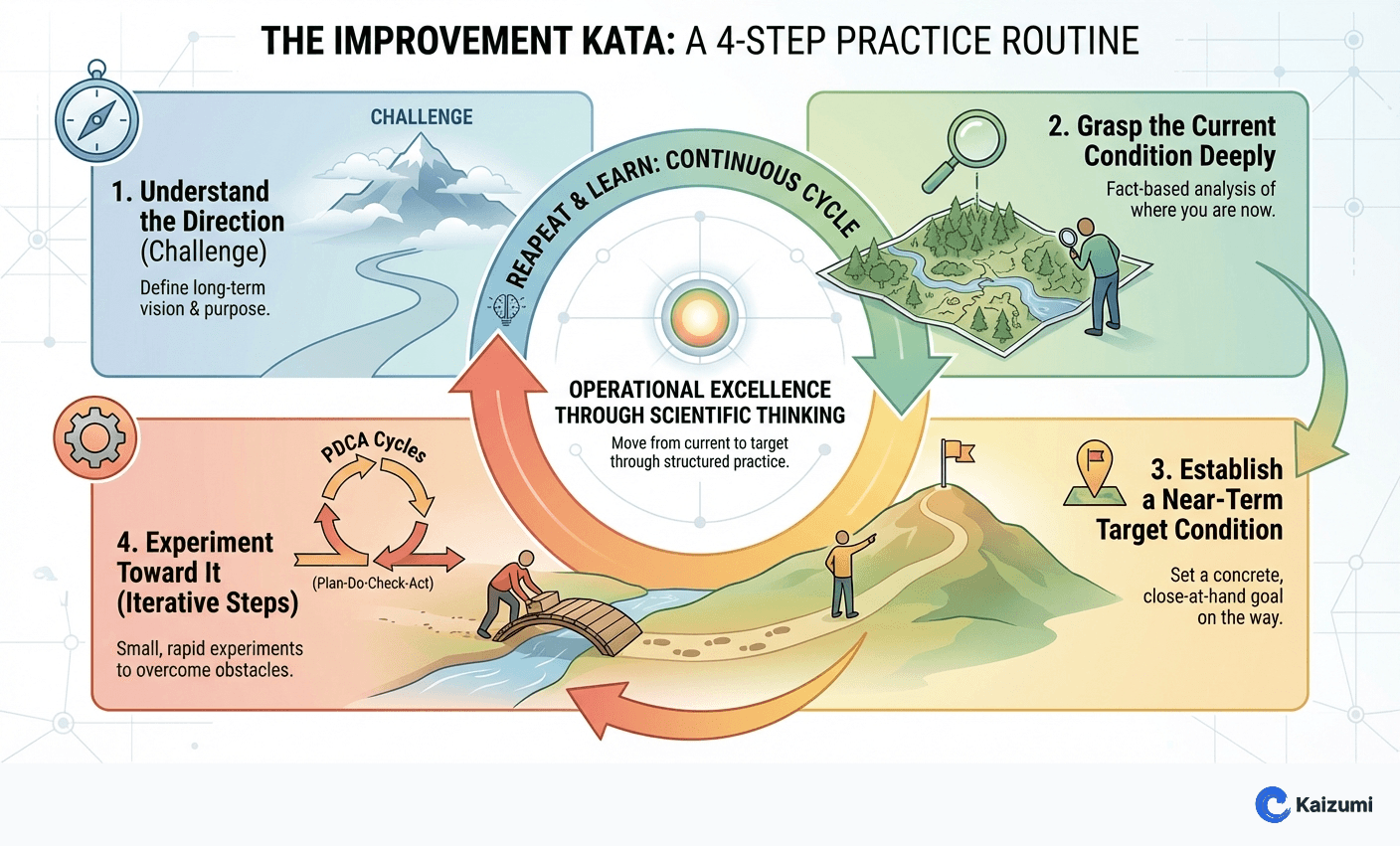 Illustration explaining Improvement Kata