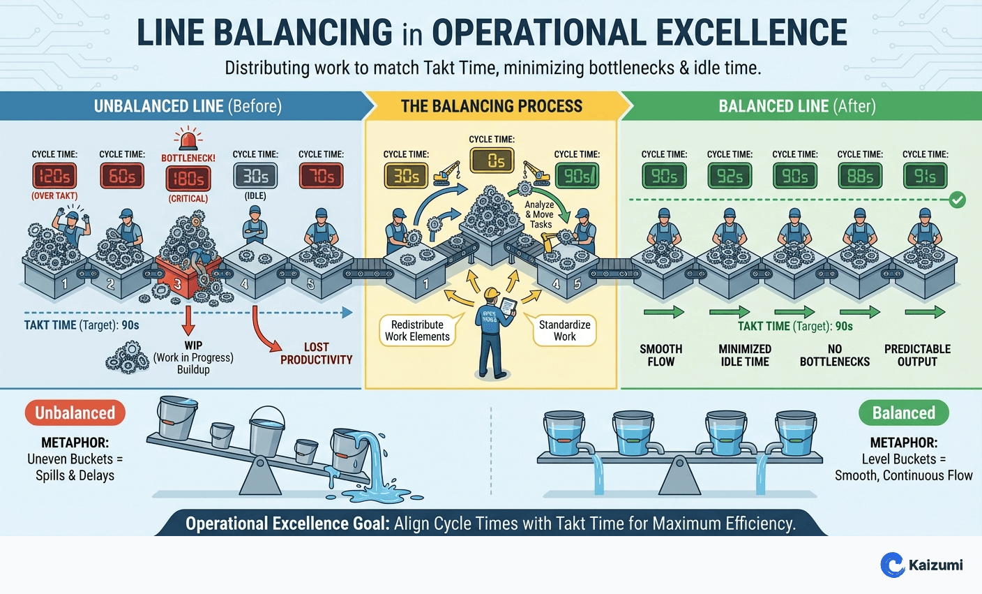 Illustration explaining Line Balancing