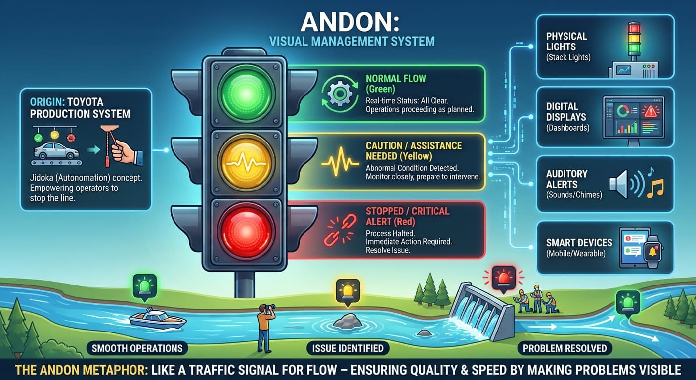 Illustration explaining Andon