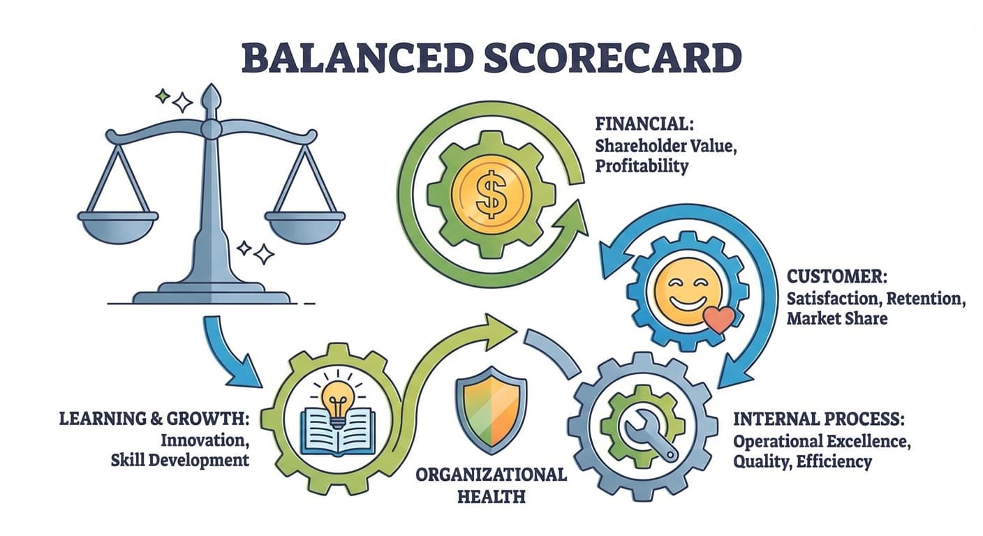Illustration explaining Balanced Scorecard
