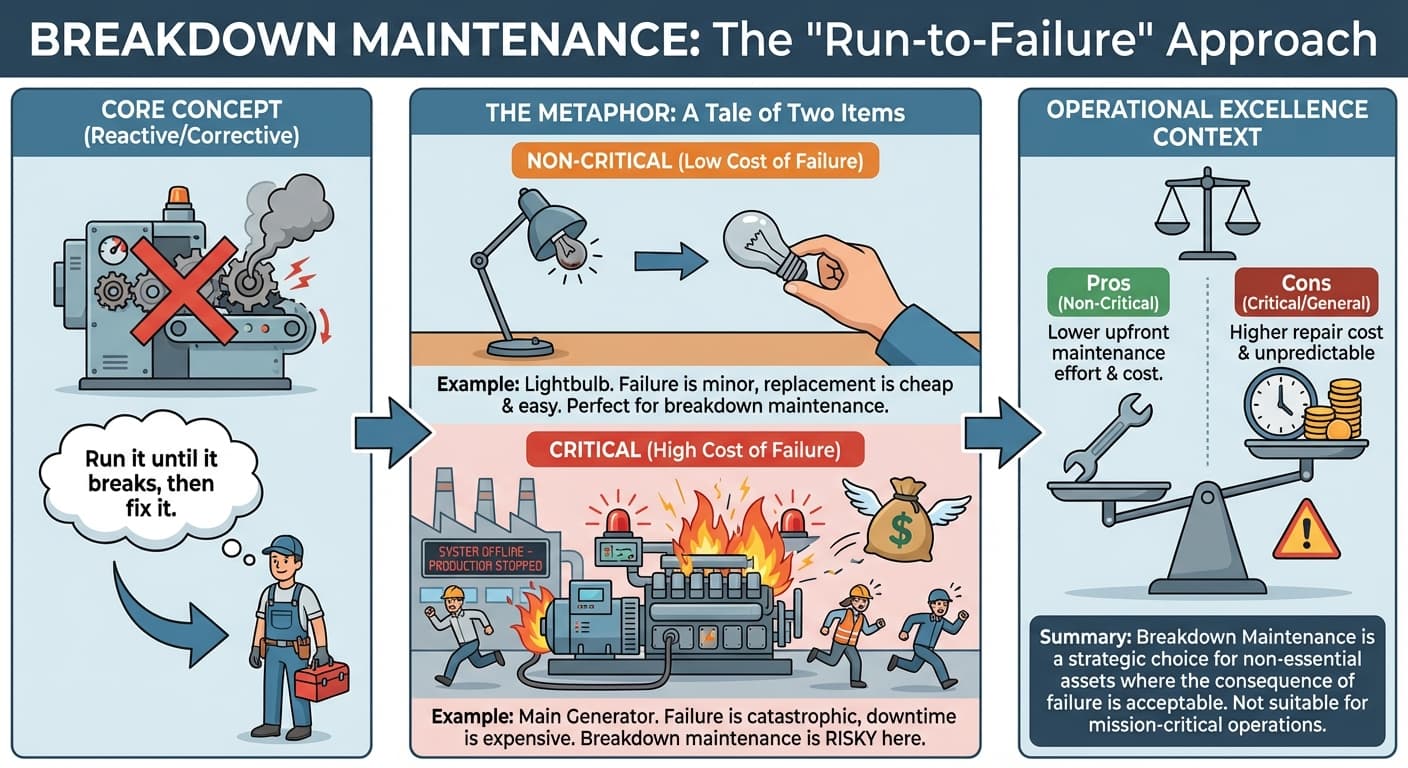 Illustration explaining Breakdown Maintenance
