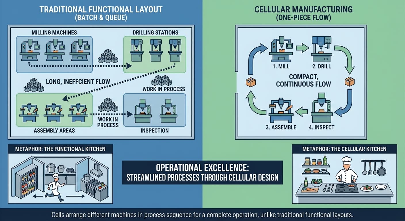 Illustration explaining Cellular Manufacturing