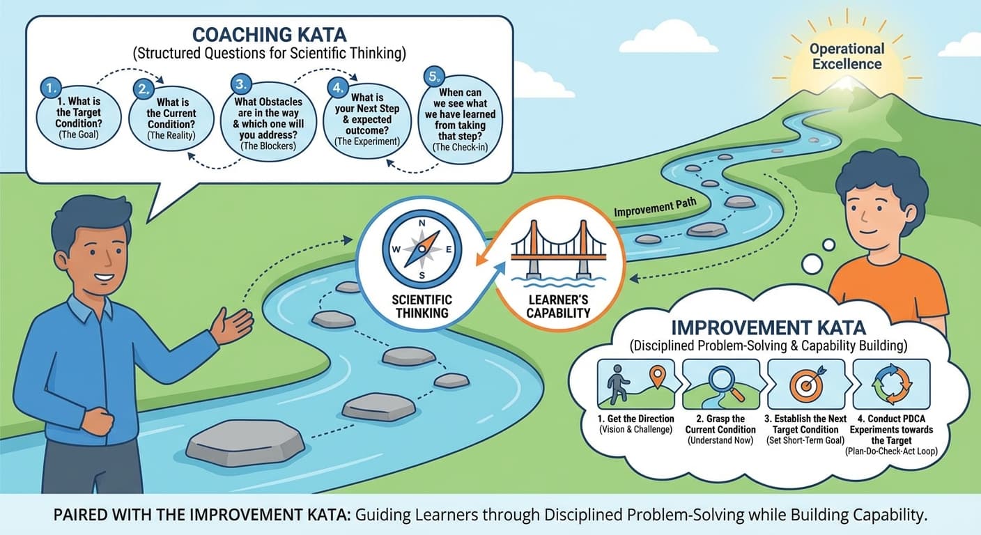 Illustration explaining Coaching Kata