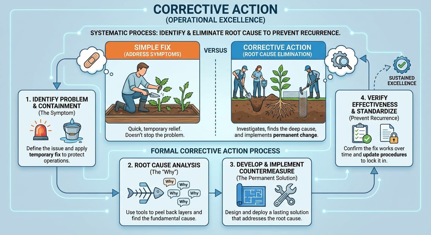 Illustration explaining Corrective Action