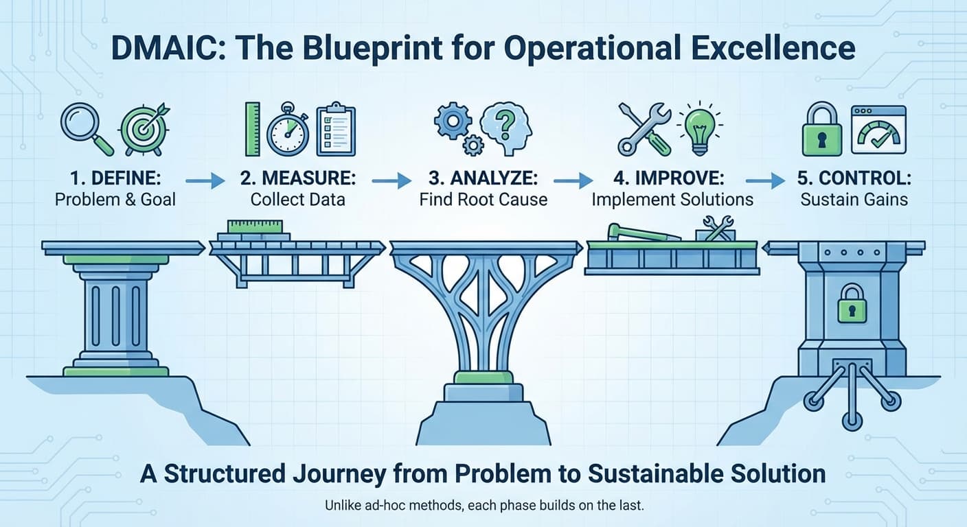 Illustration explaining DMAIC