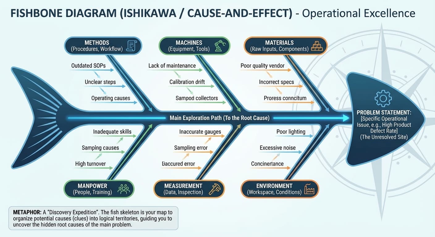 Illustration explaining Fishbone Diagram