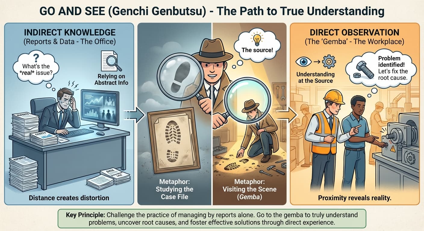 Illustration explaining Go and See