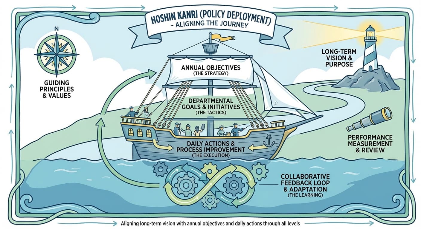 Illustration explaining Hoshin Kanri
