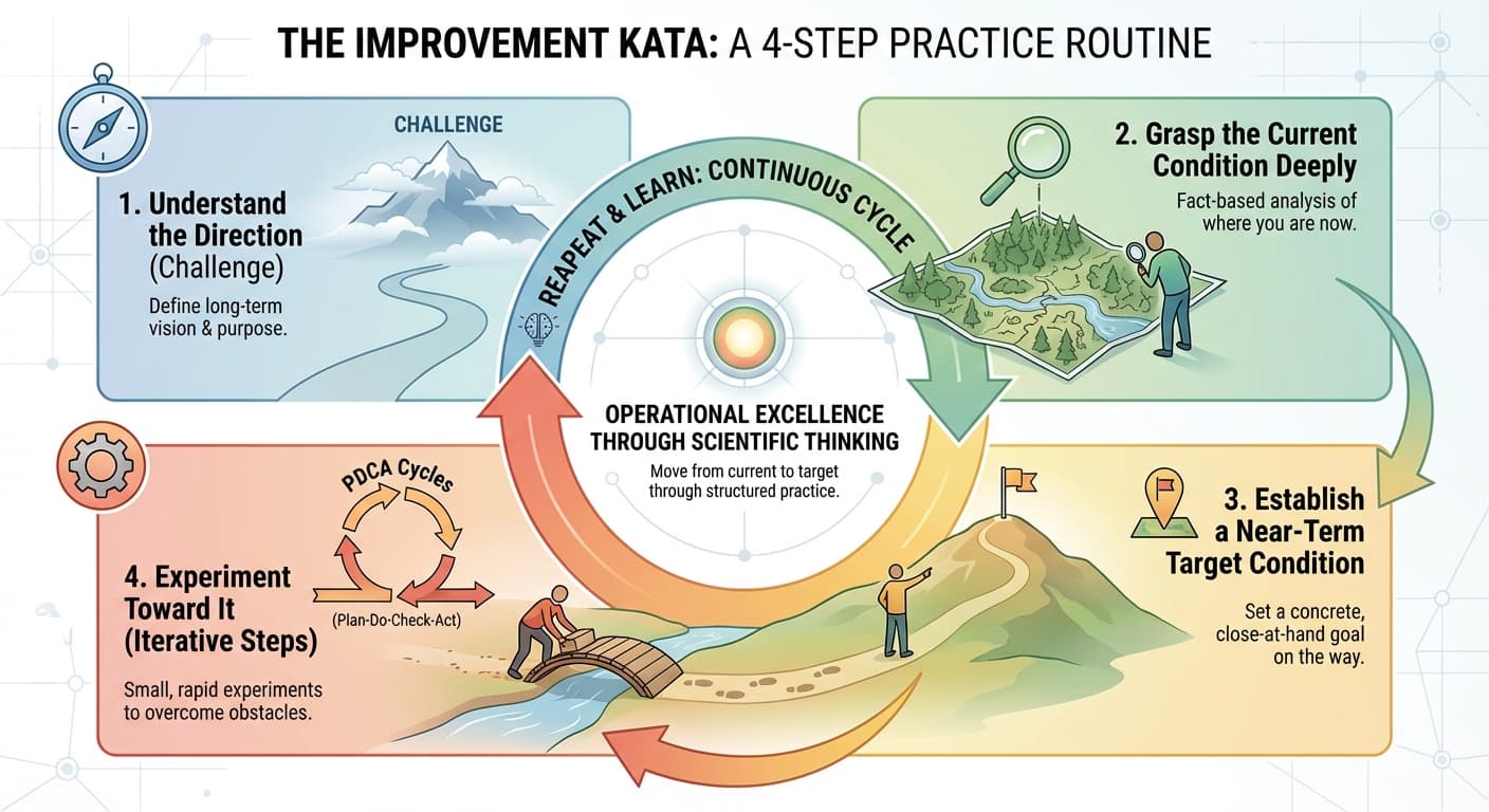 Illustration explaining Improvement Kata