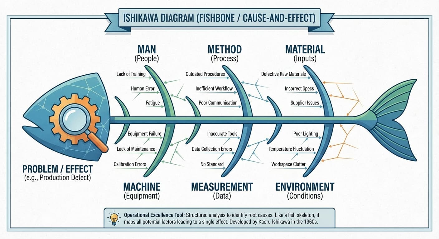 Illustration explaining Ishikawa Diagram