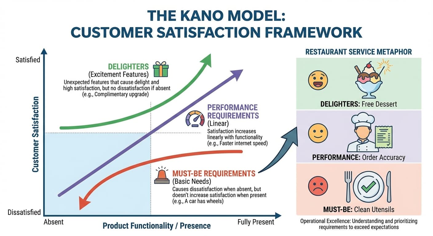 Illustration explaining Kano Model