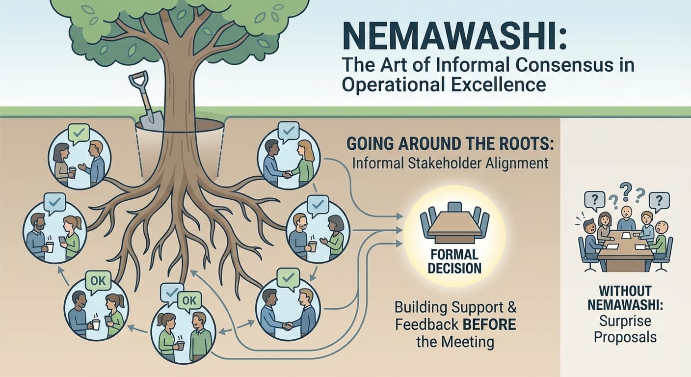Illustration explaining Nemawashi