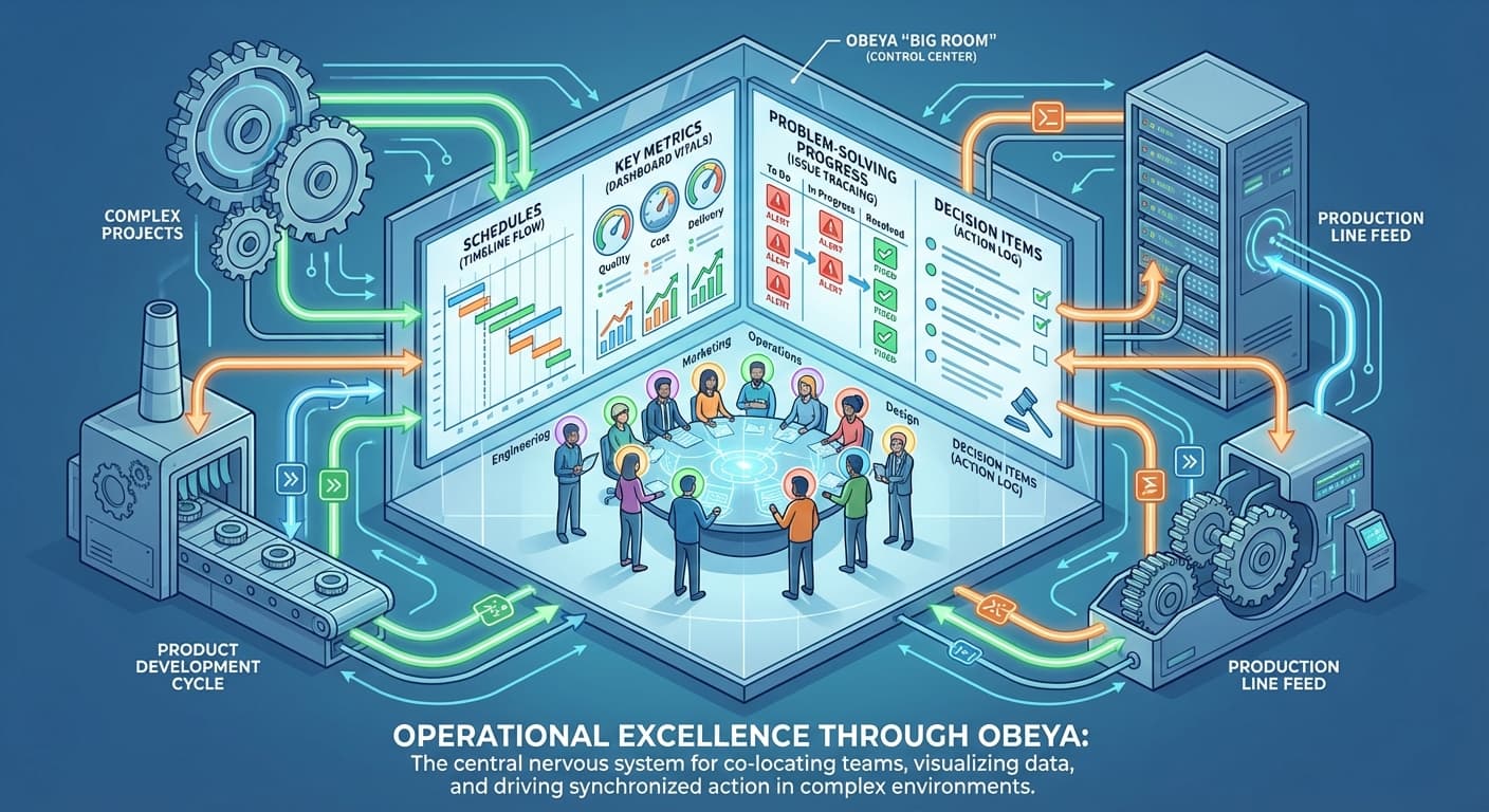 Illustration explaining Obeya