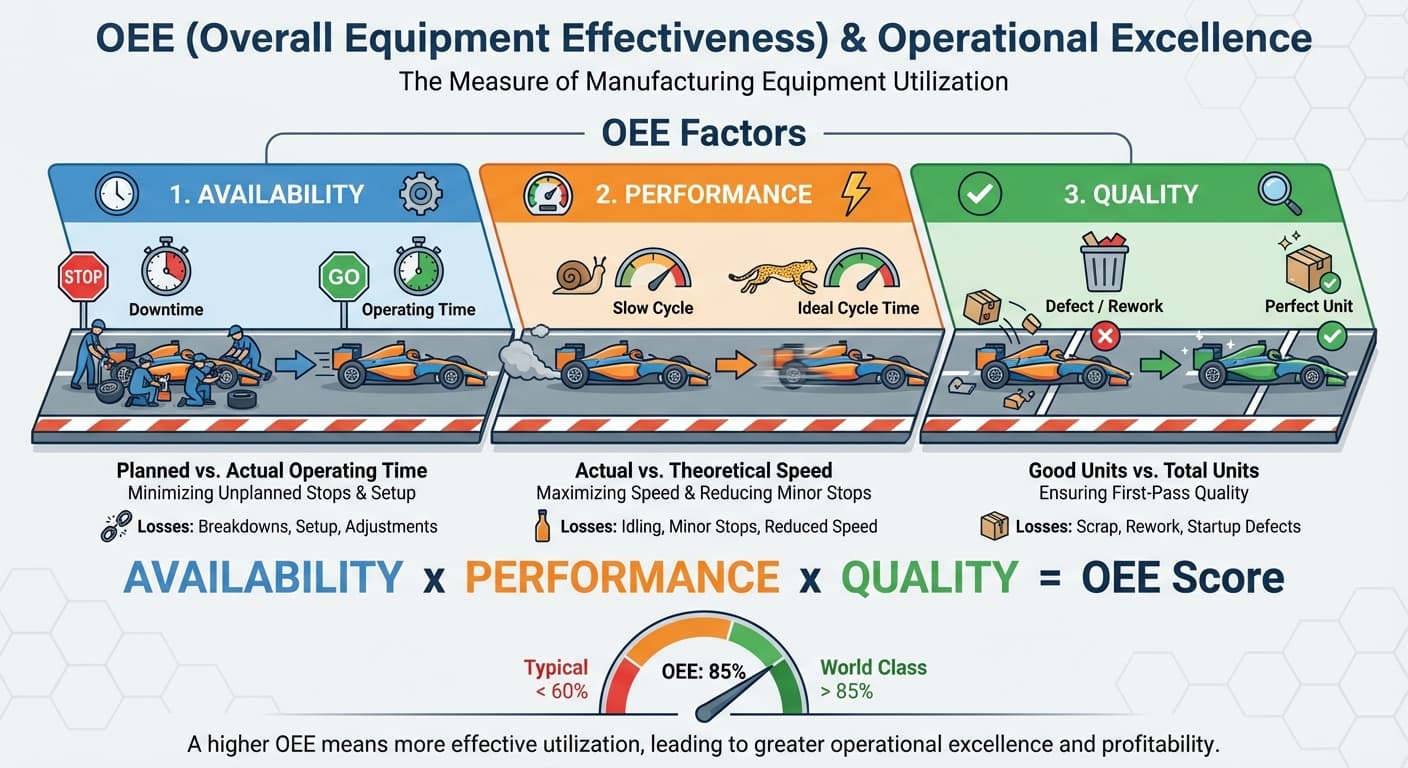 Illustration explaining OEE