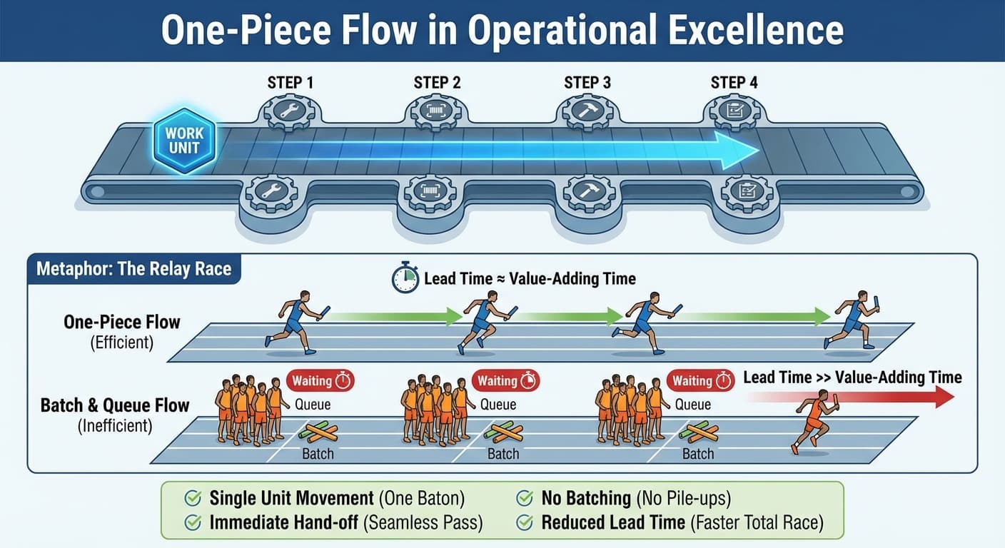 Illustration explaining One-Piece Flow