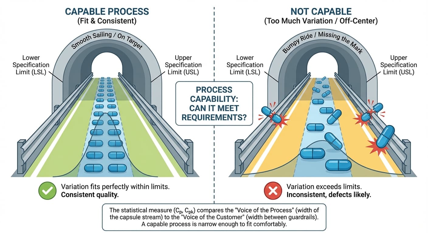 Illustration explaining Process Capability
