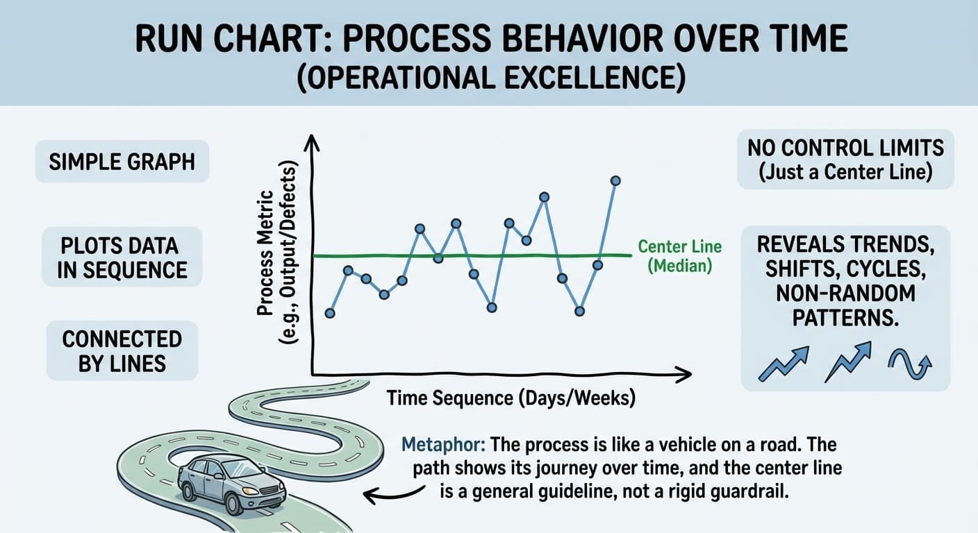 Illustration explaining Run Chart
