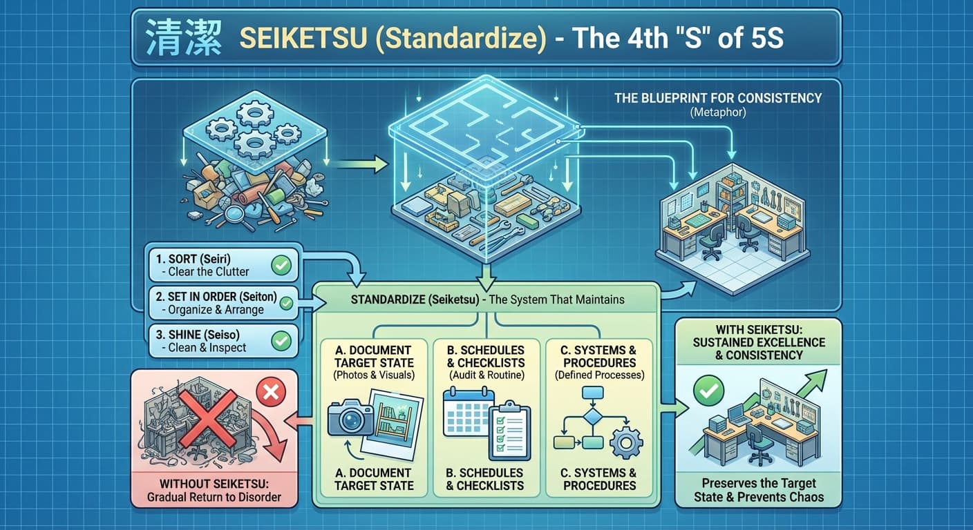Illustration explaining Seiketsu (Standardize)