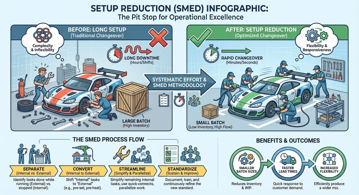 Illustration explaining Setup Reduction
