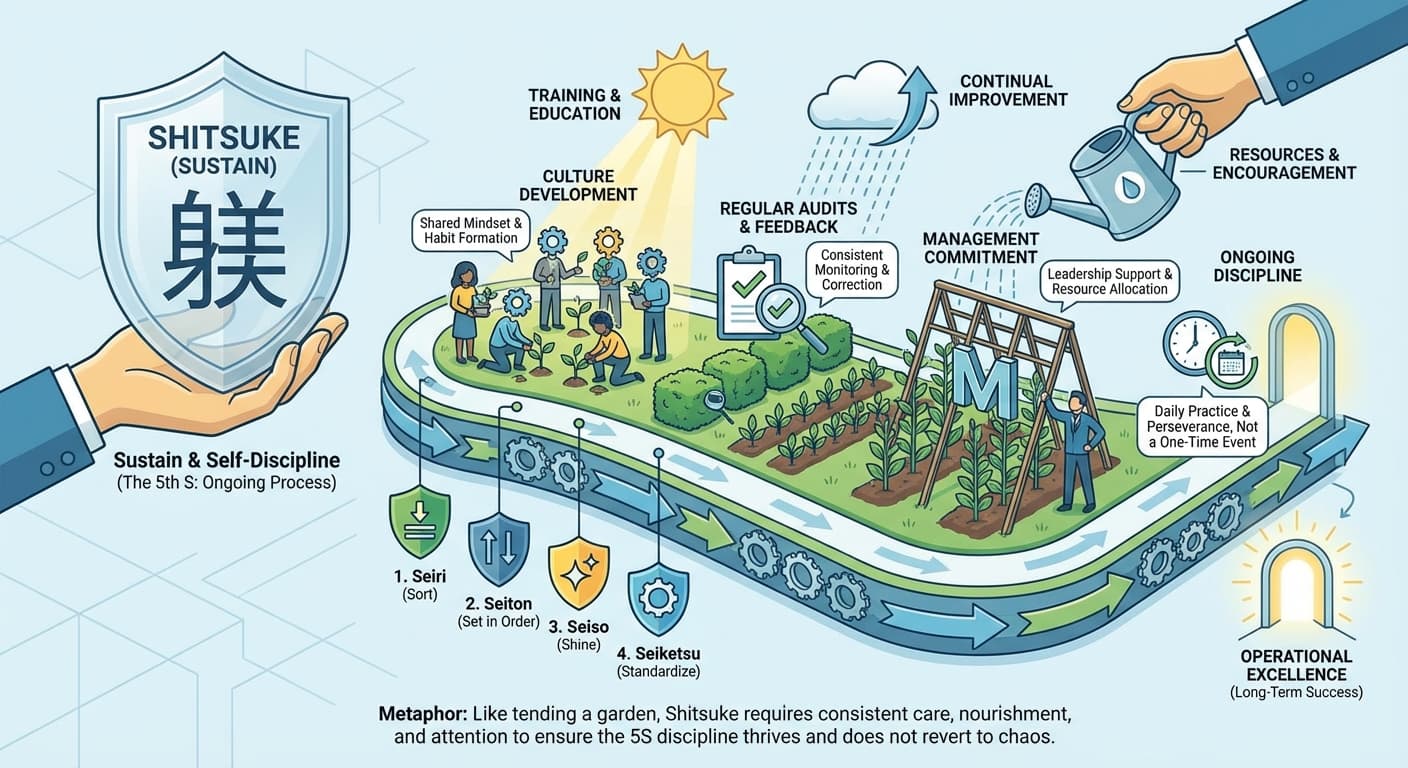 Illustration explaining Shitsuke (Sustain)