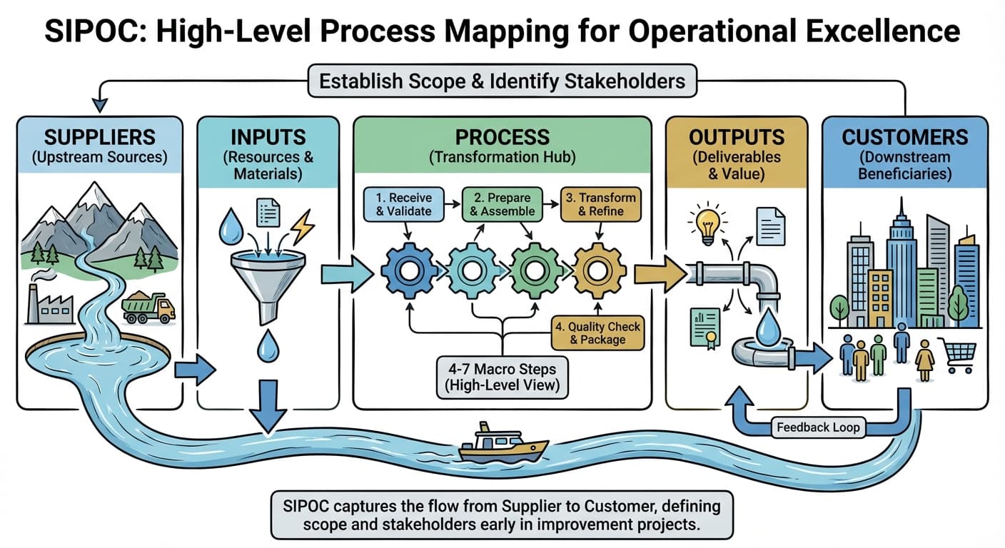 Illustration explaining SIPOC