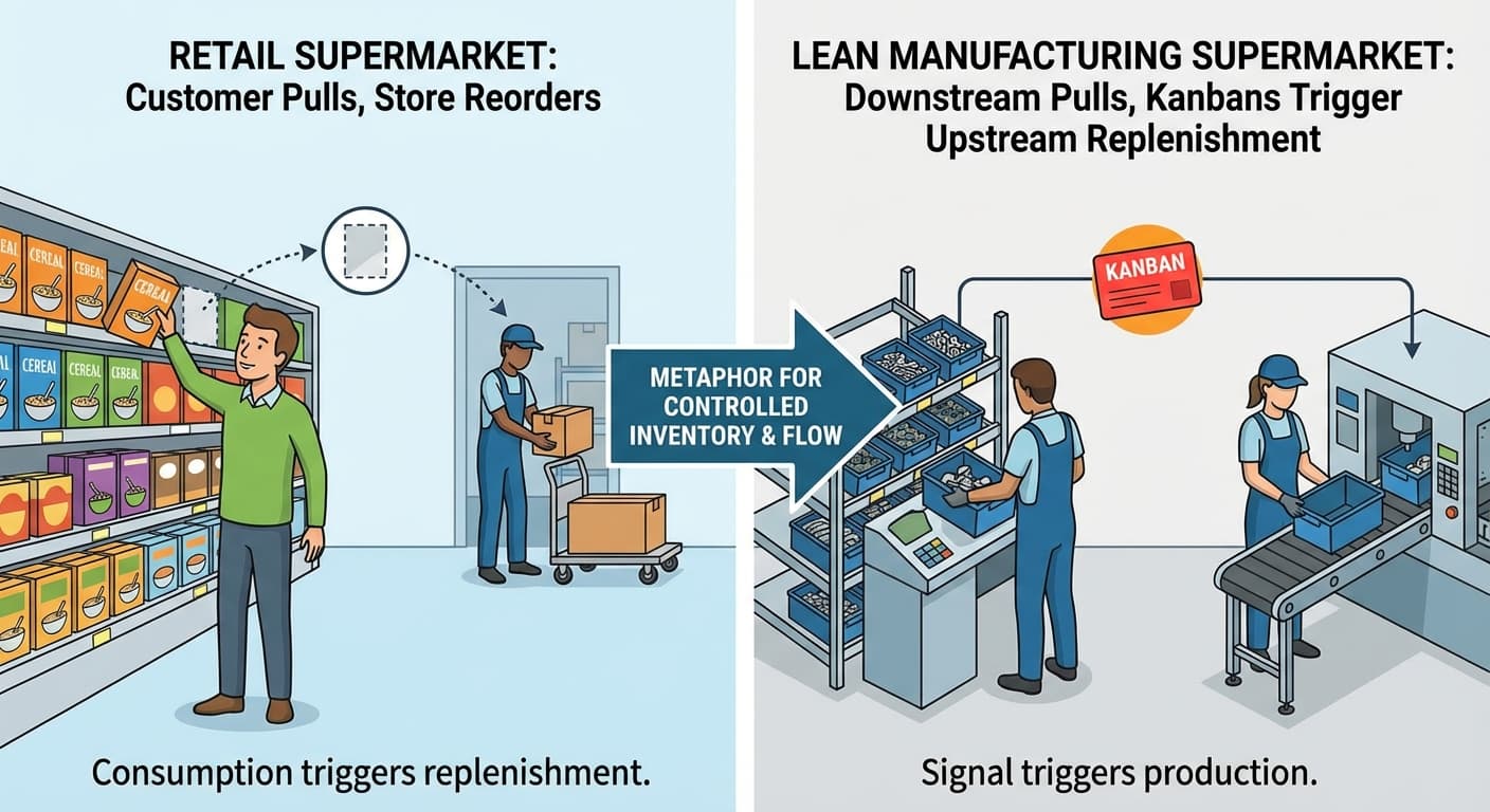 Illustration explaining Supermarket