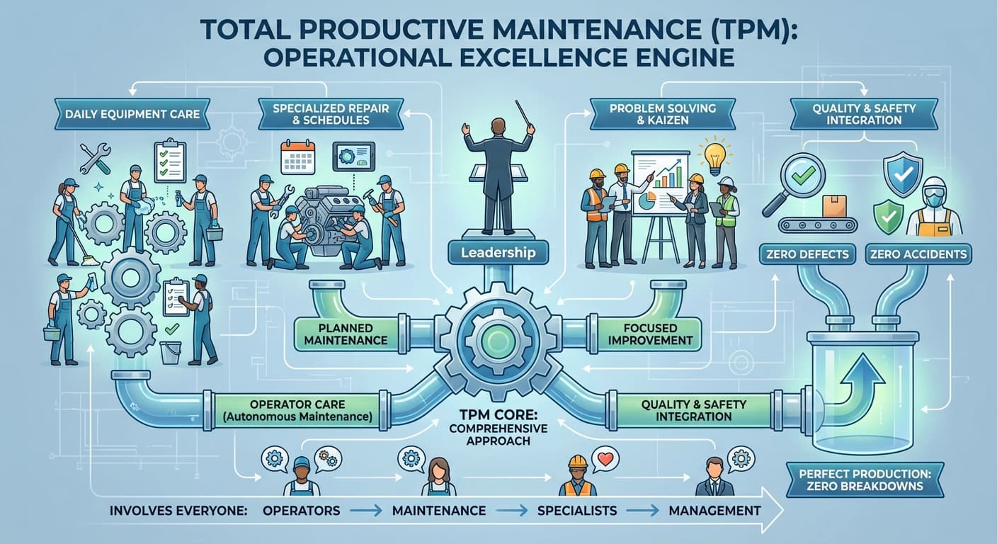 Illustration explaining Total Productive Maintenance