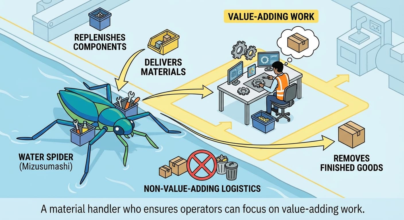 Illustration explaining Water Spider