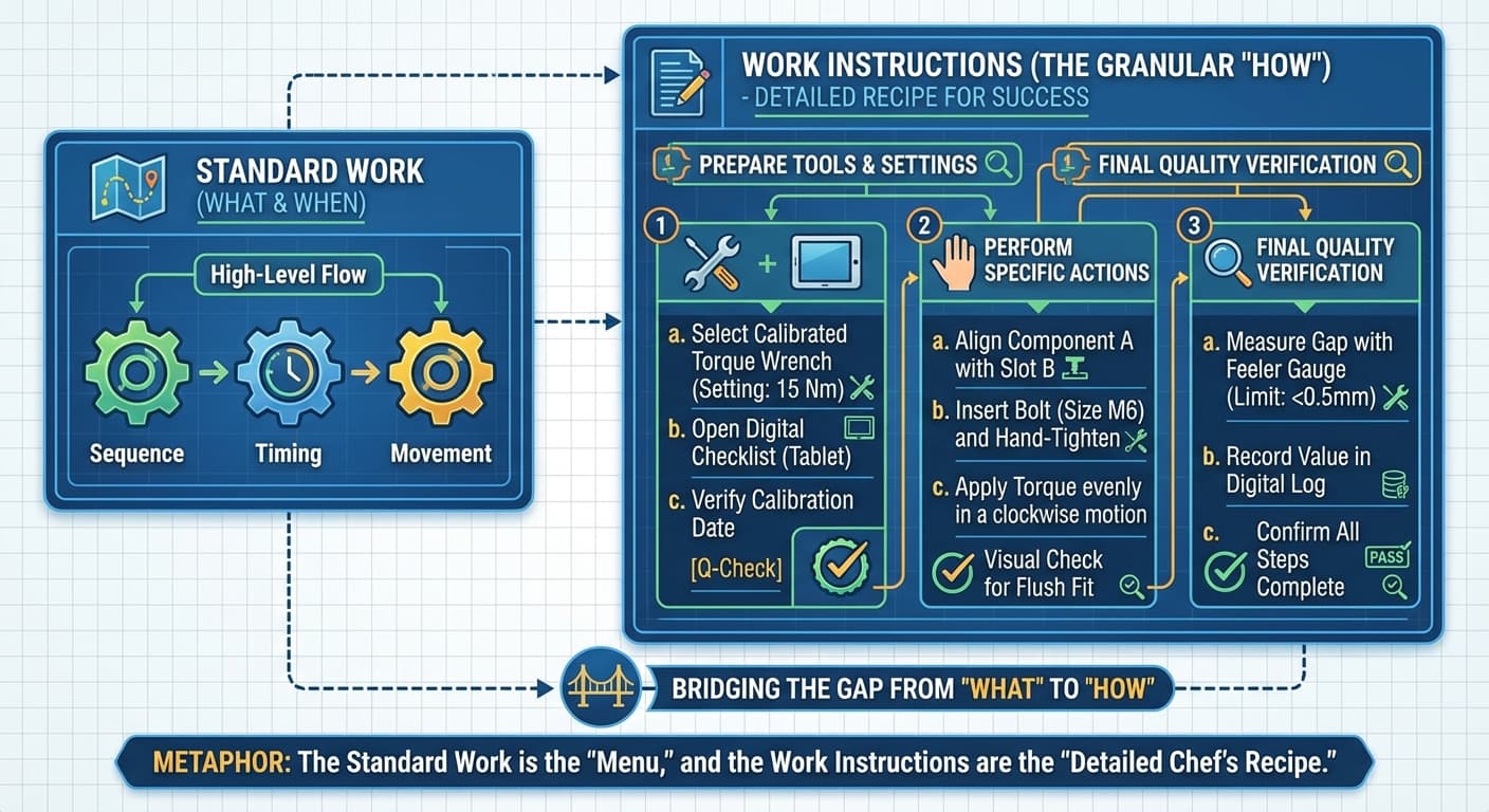 Illustration explaining Work Instructions