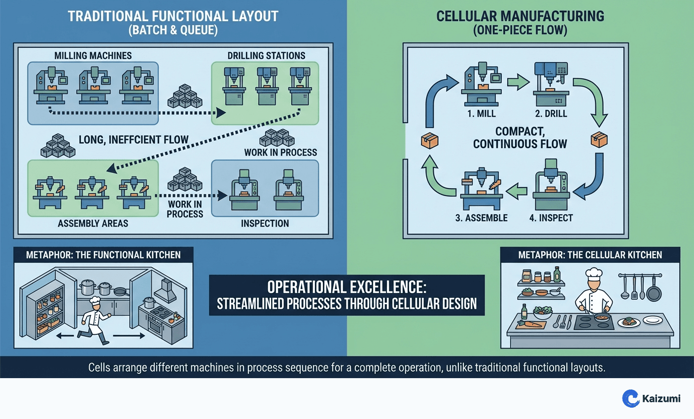 Illustration explaining Cellular Manufacturing