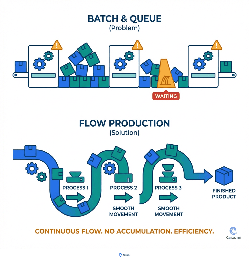 Illustration explaining Flow Production