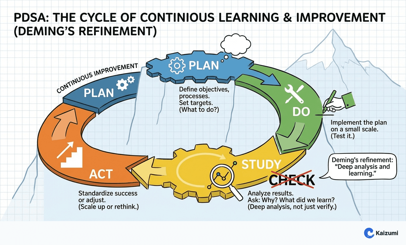 Illustration explaining PDSA