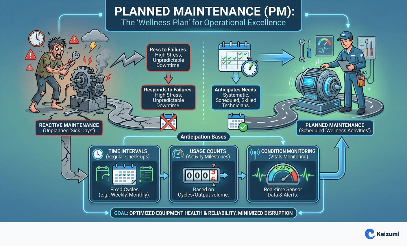 Illustration explaining Planned Maintenance