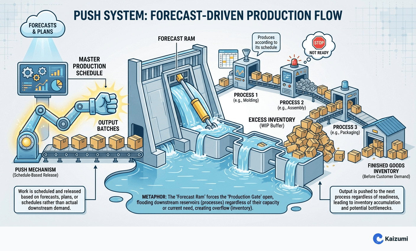 Illustration explaining Push System