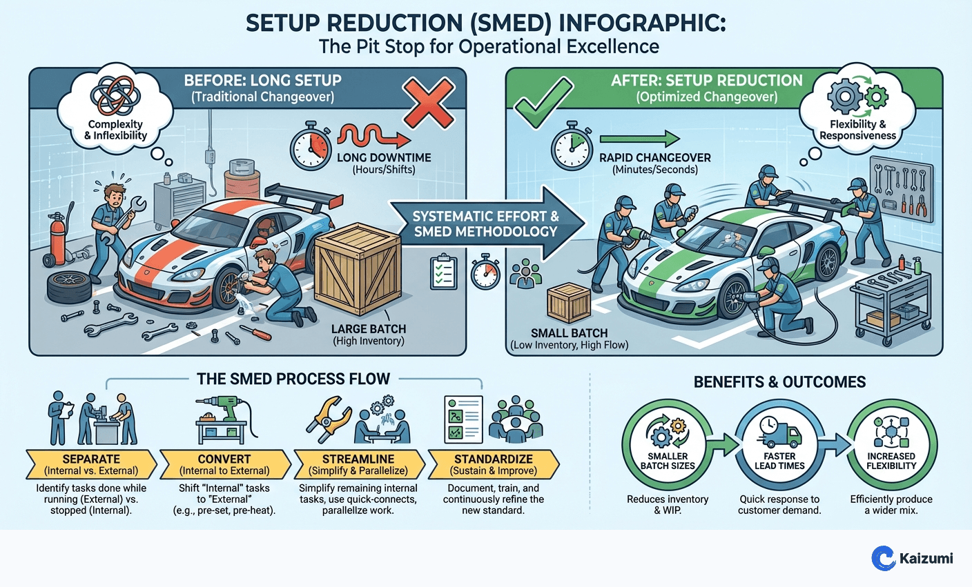 Illustration explaining Setup Reduction