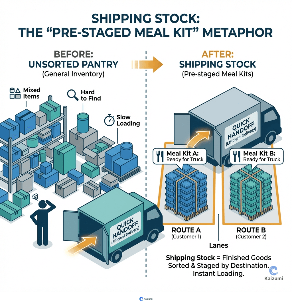 Illustration explaining Shipping Stock