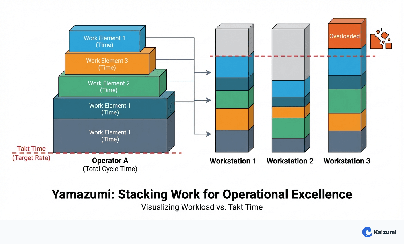 Illustration explaining Yamazumi