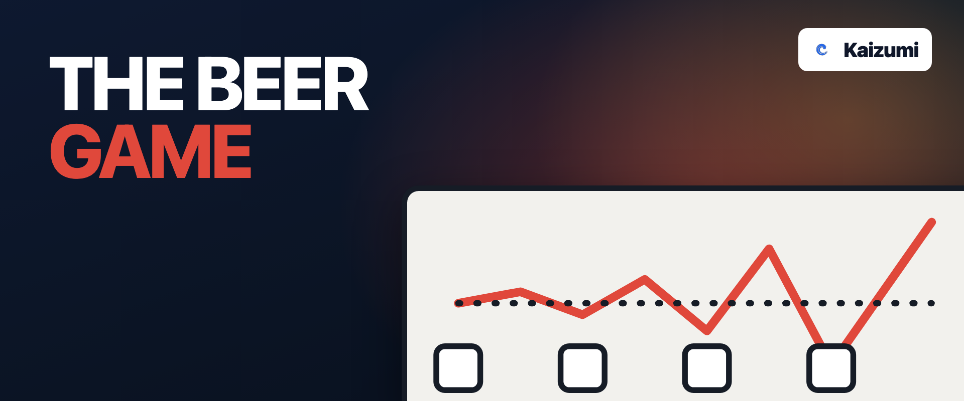 The Beer Game: a flat line of customer demand under an order pattern swinging wider at every stage