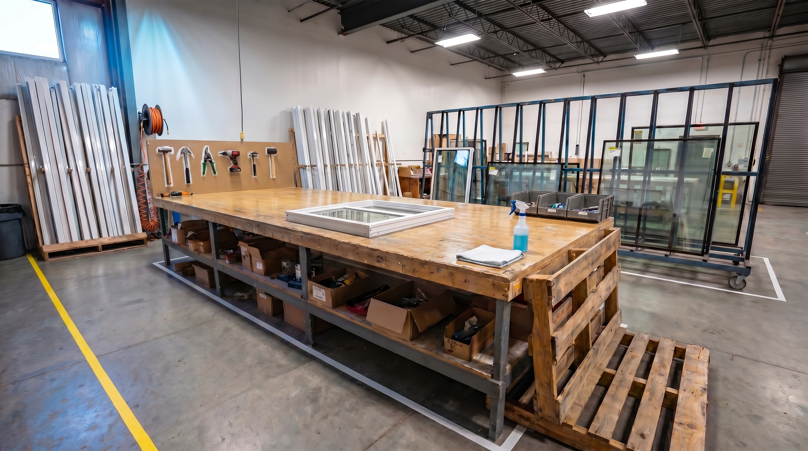 The same workstation after Shine: clean and inspection-ready