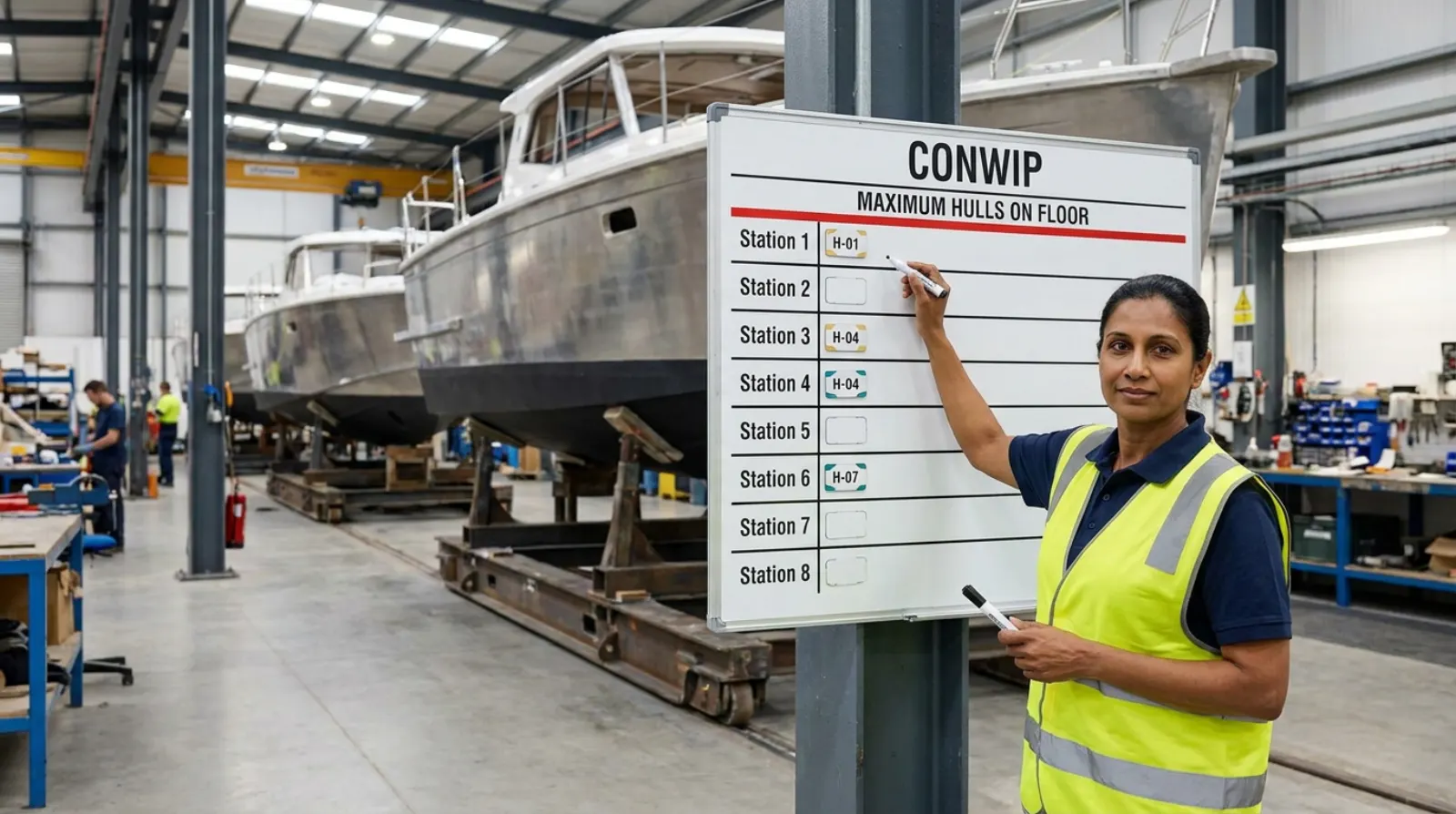 A board that caps the number of jobs on the floor
