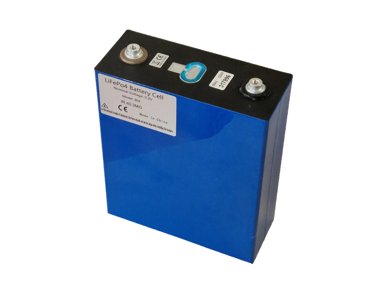 A blue rectangular CATL lithium iron phosphate battery cell with two terminals on top