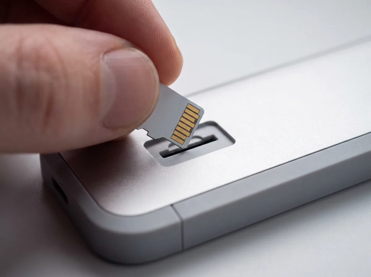 SIM card with a notched corner