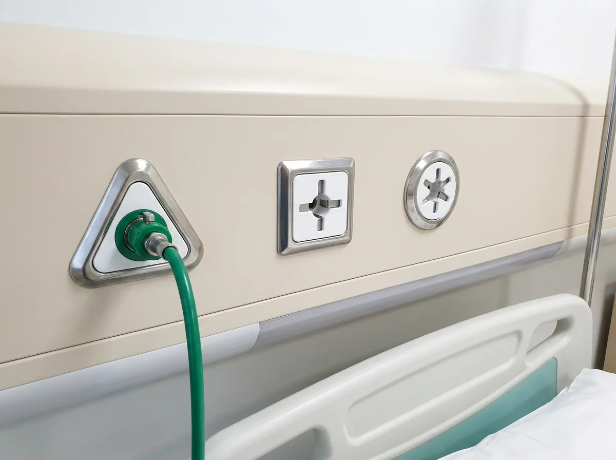 Keyed medical gas outlets
