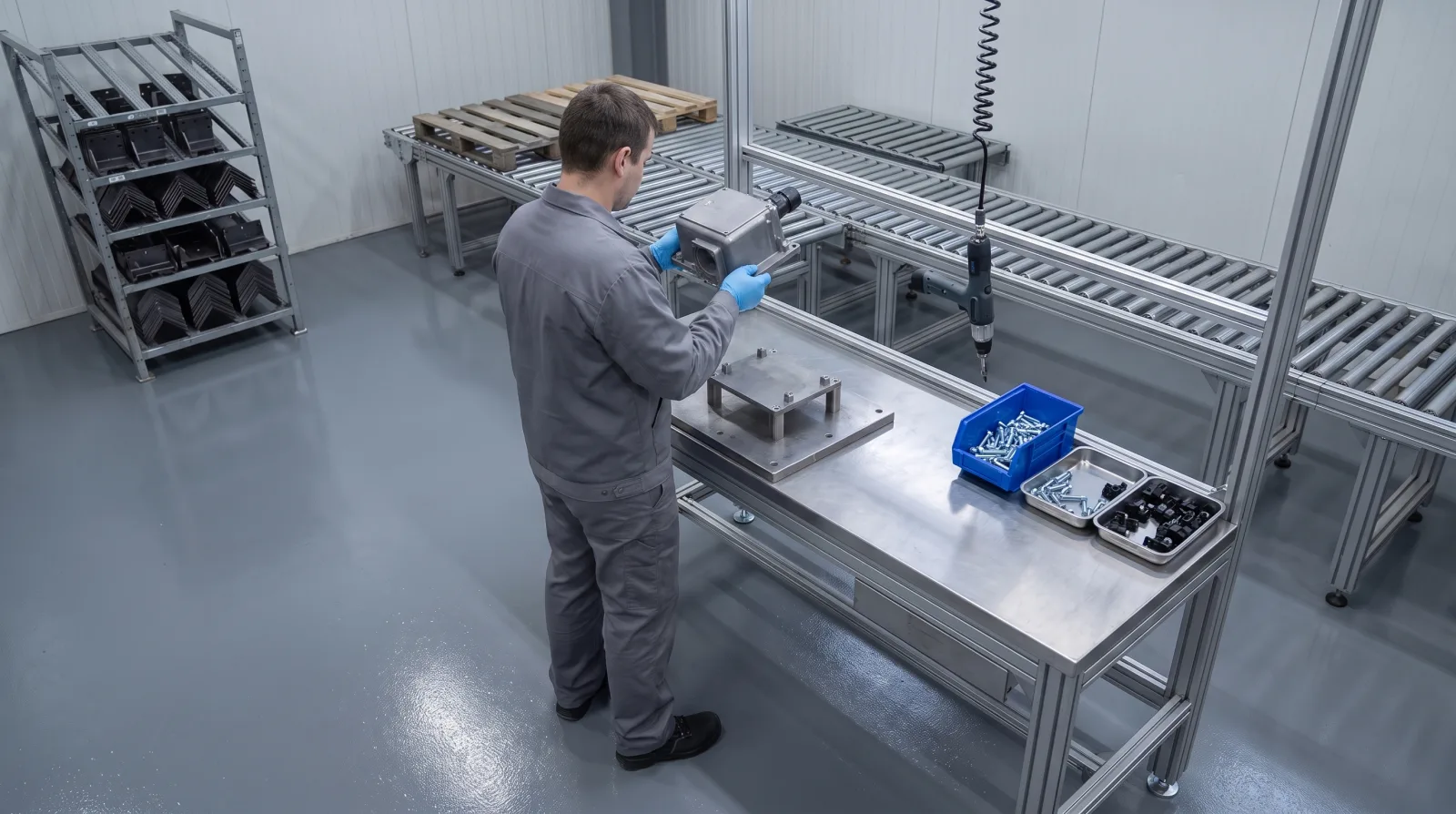 Inspect & set on the conveyor